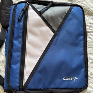 Case-it Blue and White kids binder Briefcase